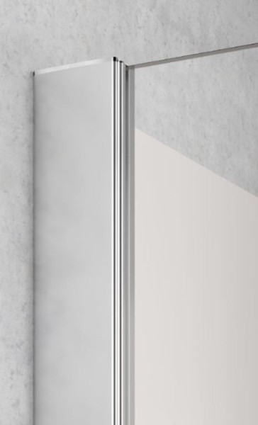 LI SNR 09020 VPK LIGA Распашная дверь с фиксированной панелью H=2000, L=900, профиль серебро/глянец+стекло прозрачное ESG с покрытием KERMIclean. Фото 4