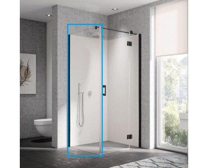 LI TWP LIGA Боковая стенка H=2000, L=1000, профиль Schwarz Soft + стекло прозрачное ESG с покрытием KERMIclean. Фото 3