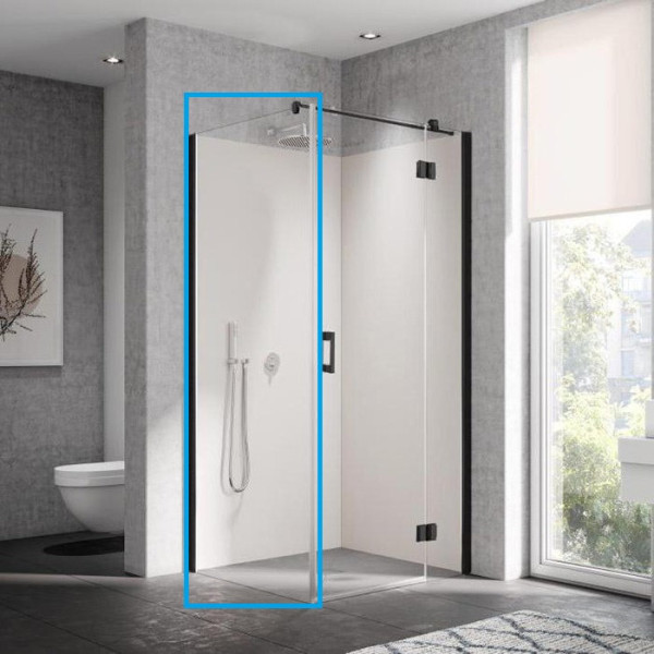 LI TWP LIGA Боковая стенка H=2000, L=900, профиль Schwarz Soft + стекло прозрачное ESG с покрытием KERMIclean. Фото 1