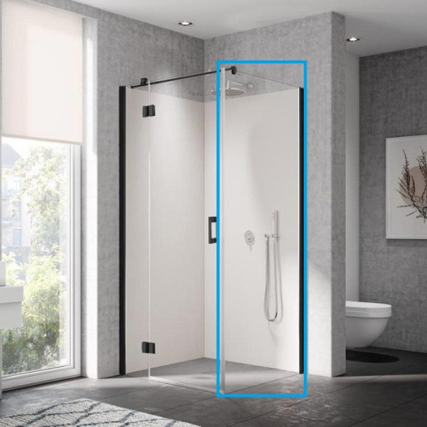 LI TWP LIGA Боковая стенка H=2000, L=900, профиль Schwarz Soft + стекло прозрачное ESG с покрытием KERMIclean. Фото 2