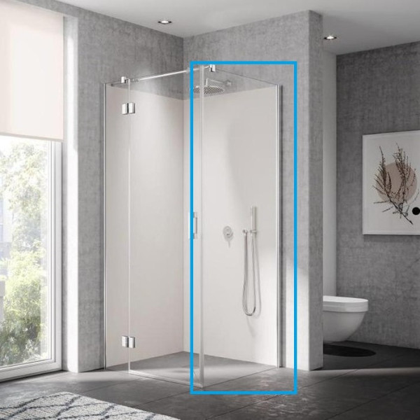 LI TWP LIGA Боковая стенка H=2000, L=900, профиль серебро/глянец + стекло прозрачное ESG с покрытием KERMIclean. Фото 2