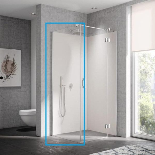 LI TWP LIGA Боковая стенка H=2000, L=900, профиль серебро/глянец + стекло прозрачное ESG с покрытием KERMIclean. Фото 3