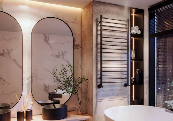 Либерти П16 500х1100 Полотенцесушитель Aquatek (черный муар). Фото 5