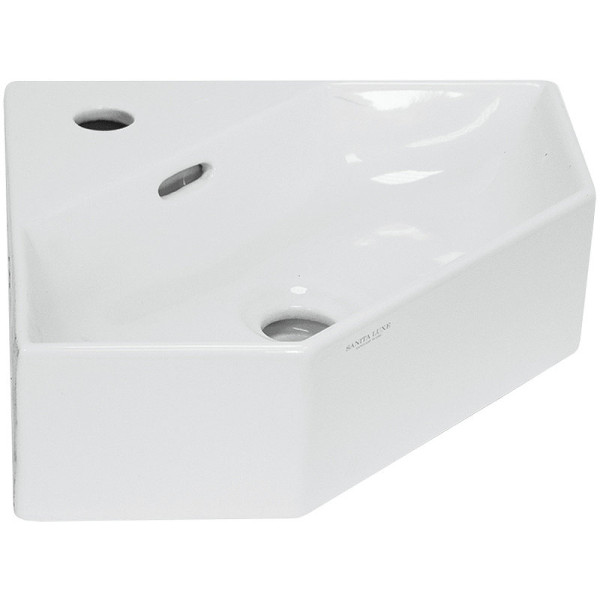 LINE 35 Умывальник угловой ВКС Белый S1 (WB.CR/Line/35-C/WHT.G/S1). Фото 1