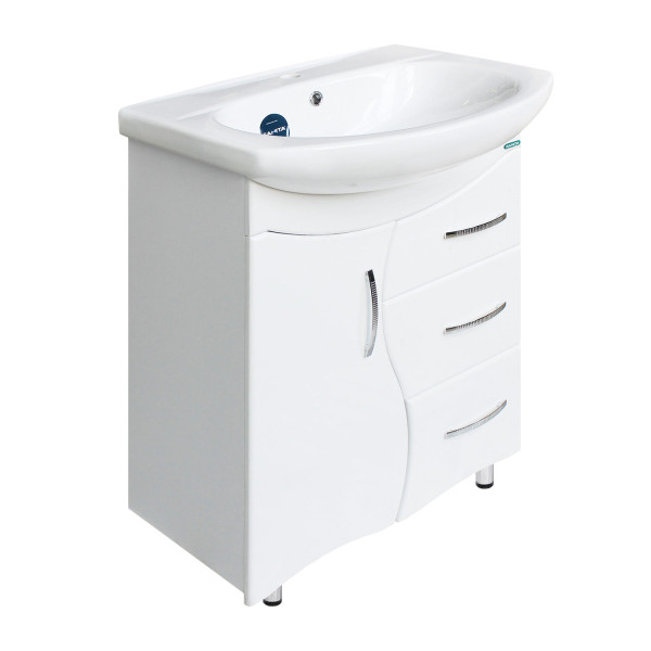 ЛИРА Тумба напольная 611х720х336, бел (подходит умывальник мебельный Лагуна 65). Фото 4