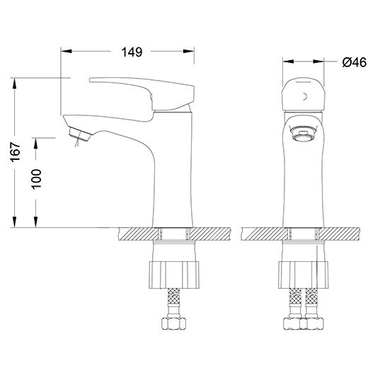 LM0406C "LINARA" Смеситель для умывальника монолитный, хром. Фото 2