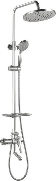 LM0462C "LINARA" Смеситель для ванны с верхней душевой лейкой "Тропический дождь", с поворотным изли. Фото 1