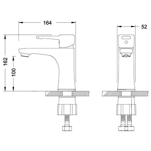 LM0506C "EVITTA" Смеситель для умывальника монолитный, хром. Фото 3