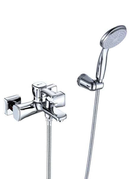 LM0514C "EVITTA" Смеситель для ванны, с коротким изливом, дивертор с кер. пласт, хром. Фото 1