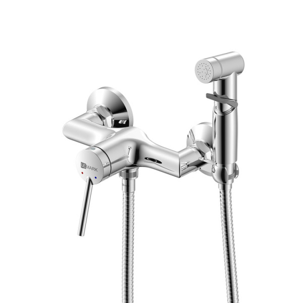 LM3818C "Minima" Смеситель настенный с гигиеническим душем, хром. Фото 1
