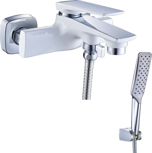 LM5914CW "ALLEGRO" Смеситель для ванны с коротким изливом, хром/белый. Фото 1
