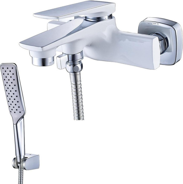 LM5914CW "ALLEGRO" Смеситель для ванны с коротким изливом, хром/белый. Фото 2