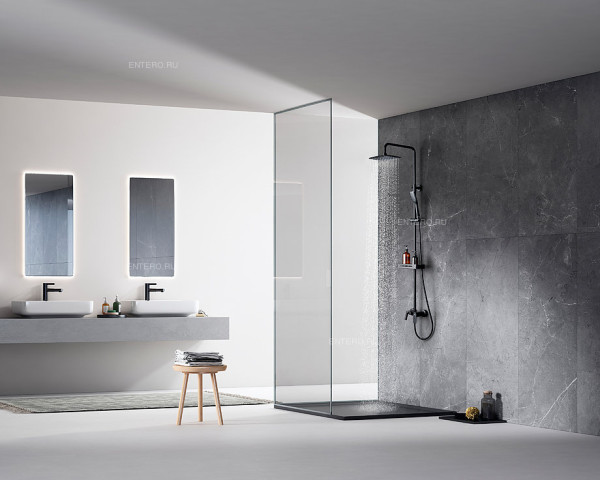 LM7002BL "TROPIC" Смеситель для ванны с верхней душевой лейкой "Тропический дождь", поворотный излив. Фото 3