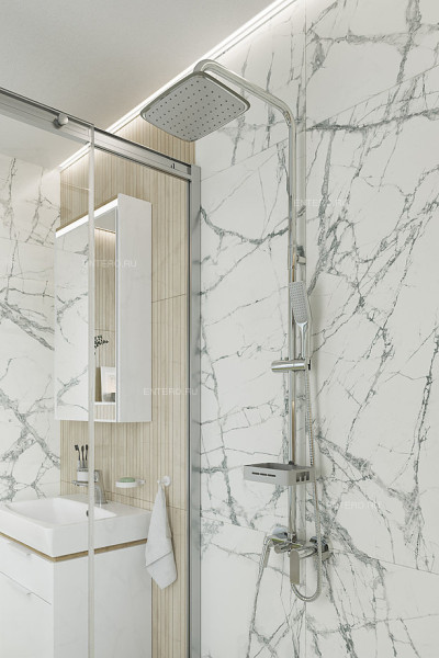 LM7002C "TROPIC" Смеситель для ванны с верхней душевой лейкой "Тропический дождь", поворотный излив,. Фото 4