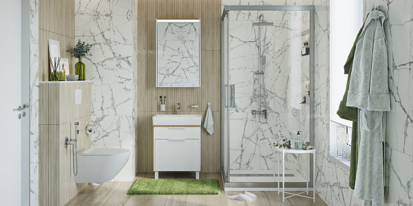 LM7002C "TROPIC" Смеситель для ванны с верхней душевой лейкой "Тропический дождь", поворотный излив,. Фото 5