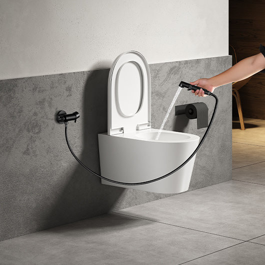 LM7166BL "SOLO" Смеситель с гигиеническим душем, встраиваемый, черный. Фото 5