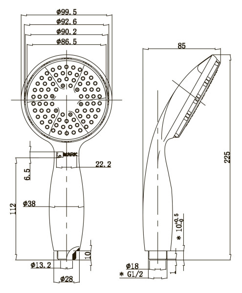 LM8001C "Аксессуары" Лейка душевая 1-функциональная, хром. Фото 2