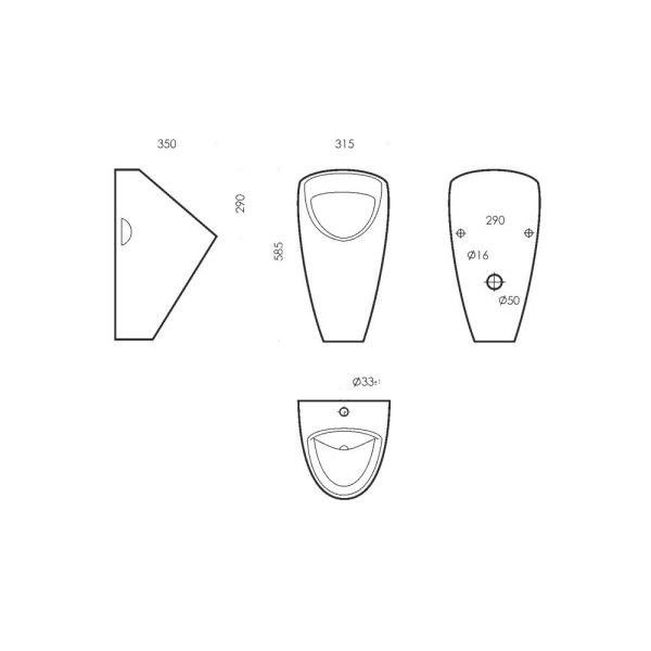 LONG Писсуар для скрытого подключения, Белый S1. Фото 4
