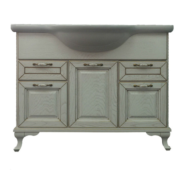 Loranto Пандора Тумба 800 Белое Золото, массив Дуб с раковиной Классик 800. Фото 1