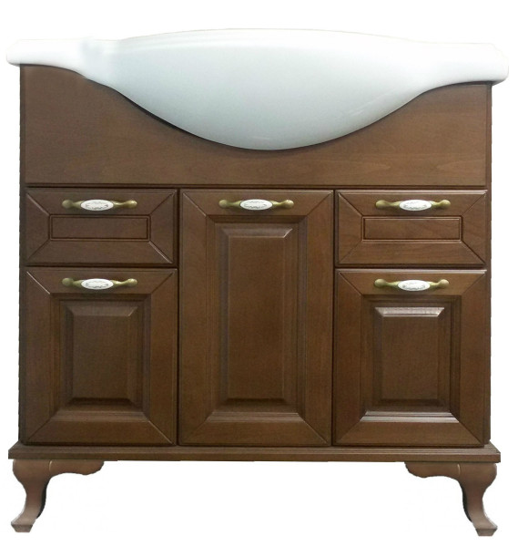 Loranto Пандора Тумба 800 Орех, массив Бук с раковиной Классик 800. Фото 1