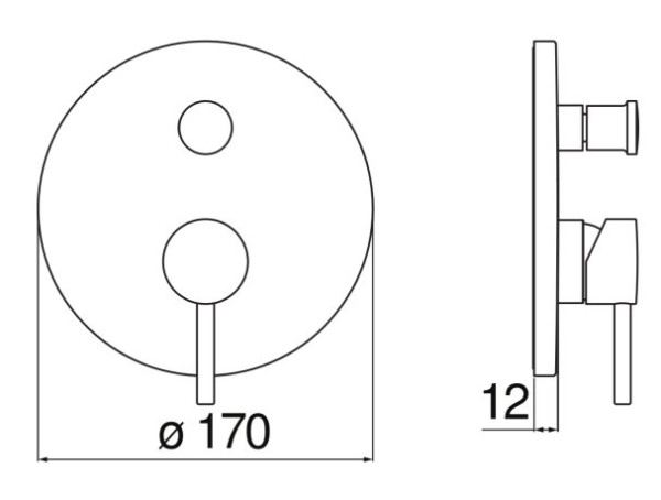 LV00100/EBM LIVE смеситель для ванны (внешняя часть), матовый черный. Фото 2