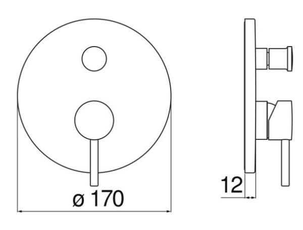 LV00100/ECR LIVE смеситель для ванны (внешняя часть). Фото 2