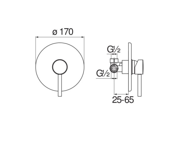 LV00108CR LIVE смеситель для душа (внешняя и скрытая часть). Фото 2