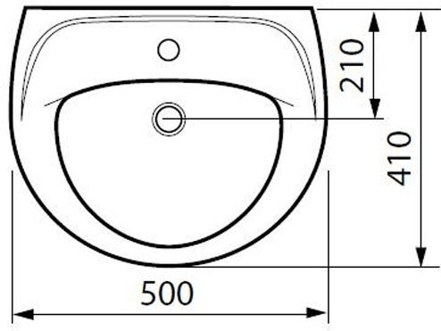 LYRA 1427.0.000.104.1 раковина 50х41 см /Тосно/. Фото 2
