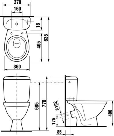 LYRA 2423.4.000.242.1 комб.унитаз, наклон.выпуск, нижний подвод воды /Тосно/. Фото 2