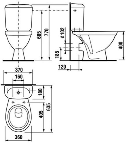 LYRA 2423.6.000.242.1 комб.унитаз, гориз.выпуск, нижний подвод воды /Тосно/. Фото 2