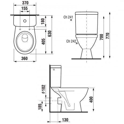 LYRA PLUS 2638.6.000.242.1 унитаз напол., подвод воды снизу (старый арт. 2638.6.000.242.9). Фото 8