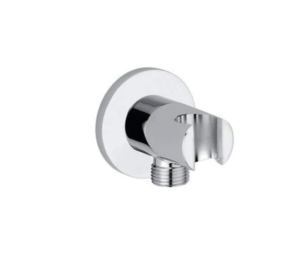 M&Z AC700040 Шланговое подсоединение с держателем ручного душа (круглый) ХРОМ. Фото 1