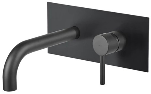 M&Z MZE04403 MZ-Expo Смеситель для раковины 200 мм, настен., Комплект, ЧЁРНЫЙ МАТОВЫЙ. Фото 1