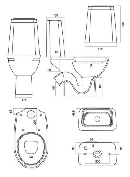 МАРС БО КОМФОРТ Унитаз-компакт безободковый Белый S1 (WC.CC/Mars/2-DM.Rim/WHT.G/S1). Фото 2