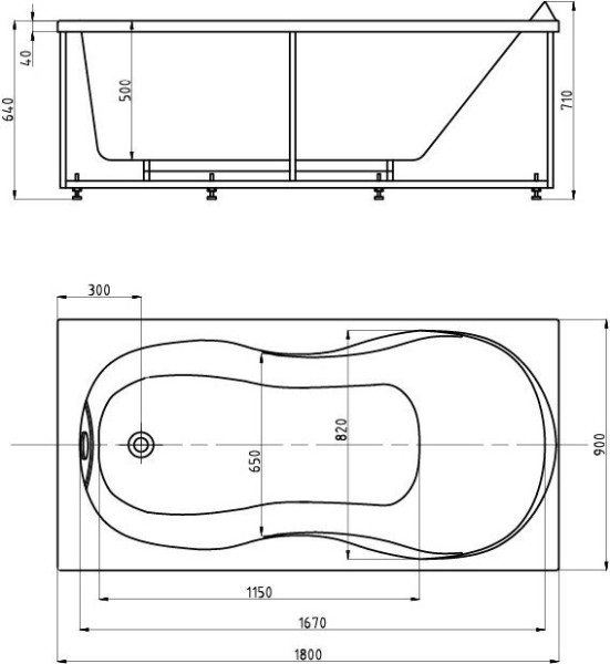 Мартиника 180 пустая с фр.экр. (слив слева). Фото 3