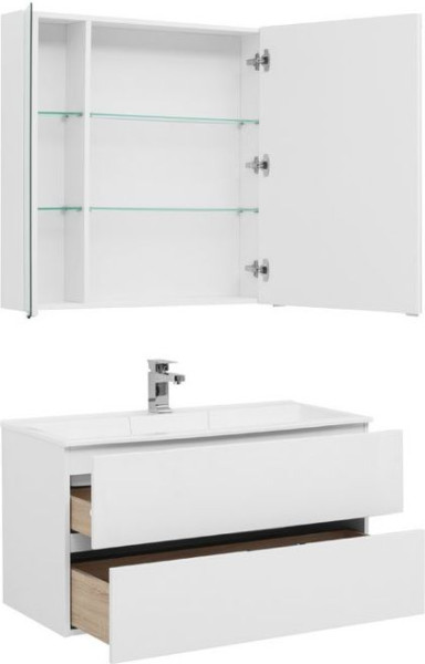 Мебель для ванной Aquanet Алвита 100 белый. Фото 1