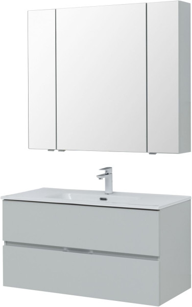 Мебель для ванной Aquanet Алвита New 100 2 ящика, серый. Фото 1