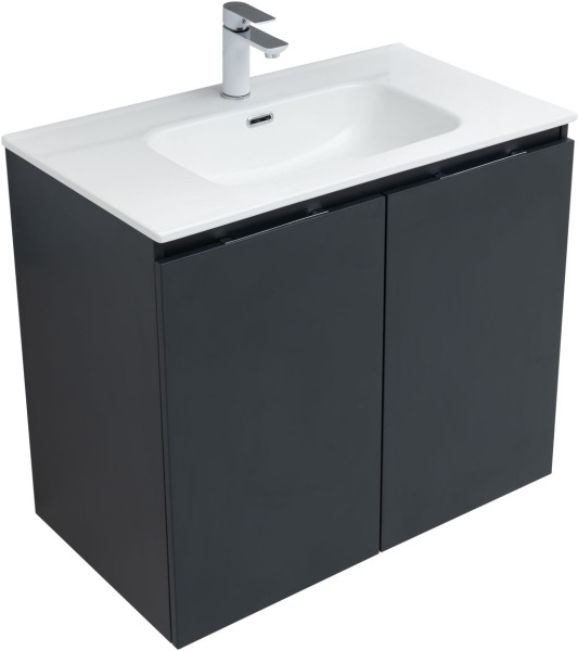 Мебель для ванной Aquanet Алвита New 80 2 дверцы, антрацит. Фото 1