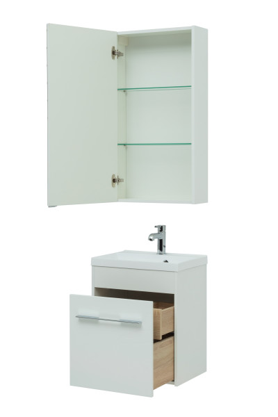 Мебель для ванной Aquanet Августа 50 белый (ручка хром). Фото 1