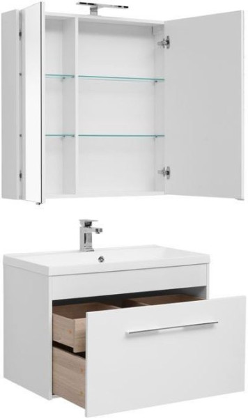 Мебель для ванной Aquanet Августа 90 белый (ручка хром). Фото 1