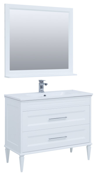 Мебель для ванной Aquanet Бостон М 100 белый (лит. мрамор). Фото 1
