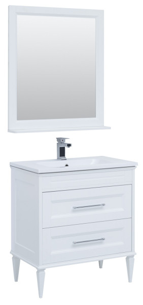 Мебель для ванной Aquanet Бостон М 80 белый( лит. мрамор). Фото 1