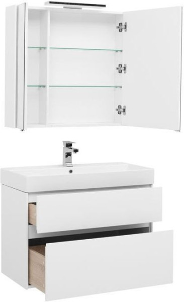 Мебель для ванной Aquanet Бруклин 85 белый. Фото 1