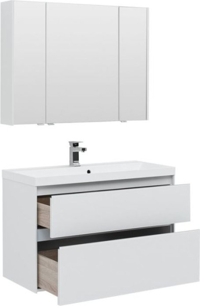 Мебель для ванной Aquanet Гласс 100 белый. Фото 1