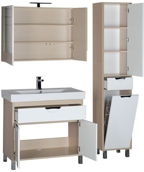 Мебель для ванной Aquanet Гретта 90 светлый дуб (камерино). Фото 1