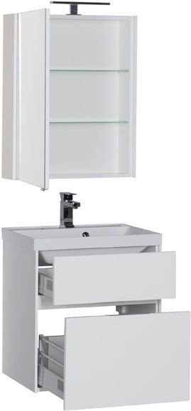 Мебель для ванной Aquanet Латина 60 белый (2 ящика). Фото 1