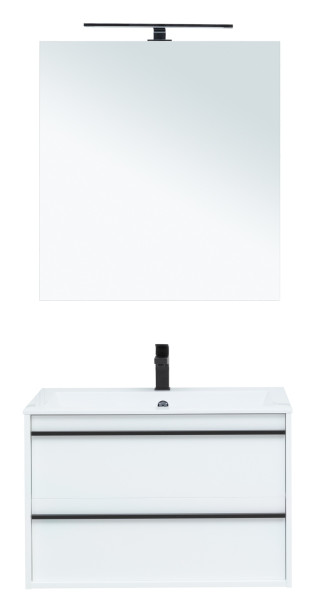 Мебель для ванной Aquanet Lino 80 белый матовый. Фото 1