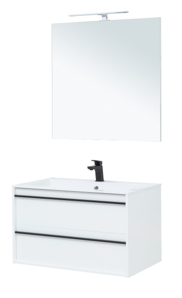 Мебель для ванной Aquanet Lino 90 белый матовый. Фото 1