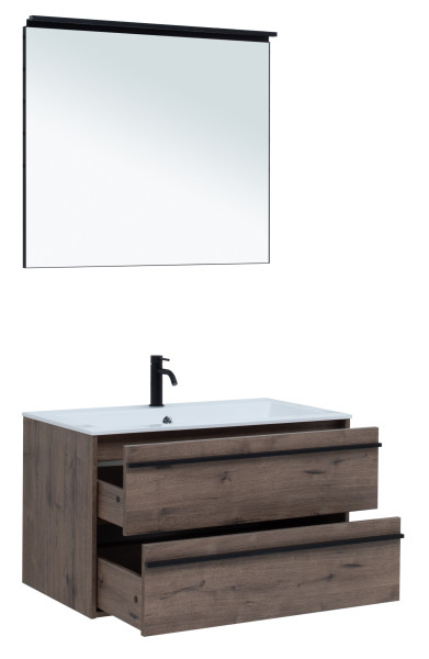 Мебель для ванной Aquanet Lino 90 Дуб Веллингтон. Фото 1
