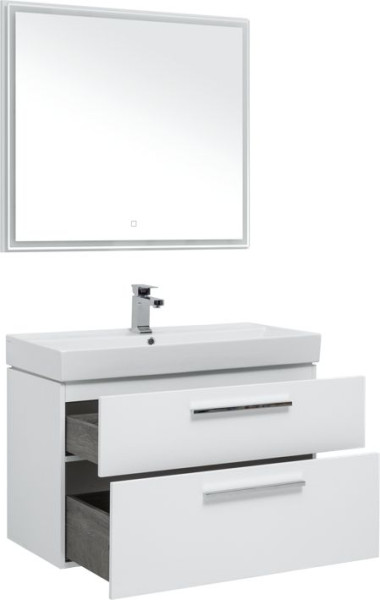 Мебель для ванной Aquanet Nova 90 белый (2 ящика). Фото 1